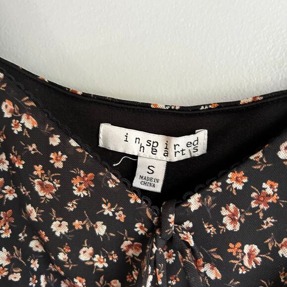 Y2K Womens Babydoll Dark Floral Dress Size Small Sheer Fairy Mesh Witchy 90s‎ - Picture 6 of 7